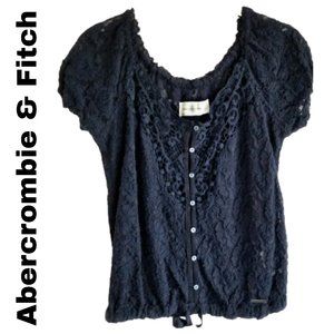 Abercrombie & Fitch navy short sleeve cardigan